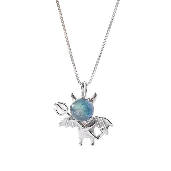 Dây Chuyền Nữ Lili Jewelry Đính Pha Lê Ác Thần Ngộ Nghĩnh LILI_889286 Màu Bạc - Trang sức - Vua Hàng Hiệu