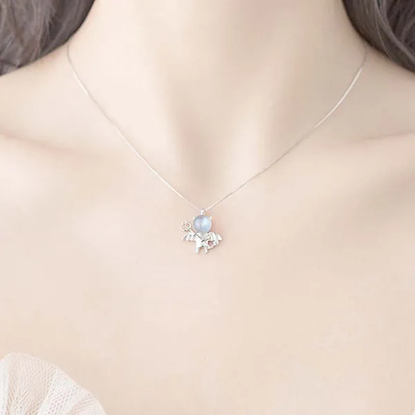 Dây Chuyền Nữ Lili Jewelry Đính Pha Lê Ác Thần Ngộ Nghĩnh LILI_889286 Màu Bạc - Trang sức - Vua Hàng Hiệu
