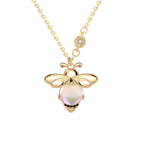 Dây Chuyền Nữ Lili Jewelry Đính Pha Lê Aurora Chú Ong Nhỏ LILI_463562 Màu Vàng Gold - Trang sức - Vua Hàng Hiệu