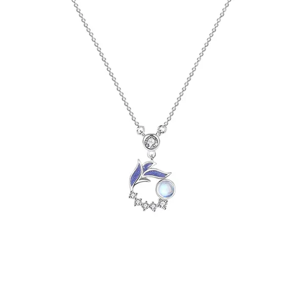 Dây Chuyền Nữ Lili Jewelry Đính Pha Lê Aurora Hình Cá Tiên Louisa LILI_327486 Màu Tím Bạc