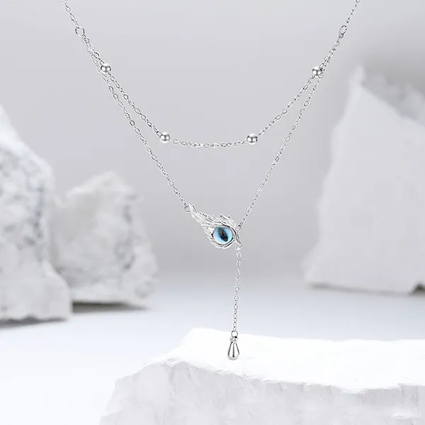 Dây Chuyền Nữ Lili Jewelry Đính Pha Lê Hình Mắt Quỷ Vạn Năm Maisy LILI_071656 Màu Xanh Bạc