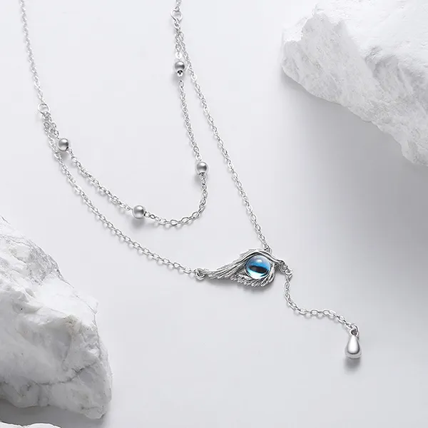Dây Chuyền Nữ Lili Jewelry Đính Pha Lê Hình Mắt Quỷ Vạn Năm Maisy LILI_071656 Màu Xanh Bạc