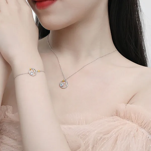 Dây Chuyền Nữ Lili Jewelry Đom Đóm Brylee LILI_072376 Màu Bạc
