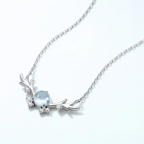 Dây Chuyền Nữ Lili Jewelry Gạc Nai Đính Đá Topaz LILI_918479 Màu Bạc - Trang sức - Vua Hàng Hiệu