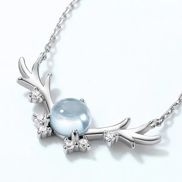 Dây Chuyền Nữ Lili Jewelry Gạc Nai Đính Đá Topaz LILI_918479 Màu Bạc - Trang sức - Vua Hàng Hiệu