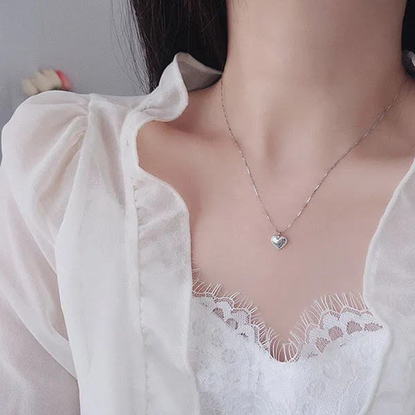 Dây Chuyền Nữ Lili Jewelry Hình Trái Tim Kaiya LILI_099045 Màu Bạc