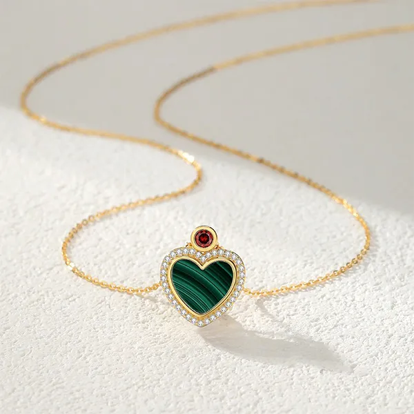 Dây Chuyền Nữ Lili Jewelry Hình Trái Tim Saoirse LILI_099008 Màu Vàng Phối Xanh