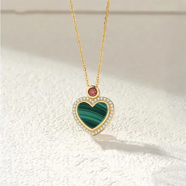 Dây Chuyền Nữ Lili Jewelry Hình Trái Tim Saoirse LILI_099008 Màu Vàng Phối Xanh