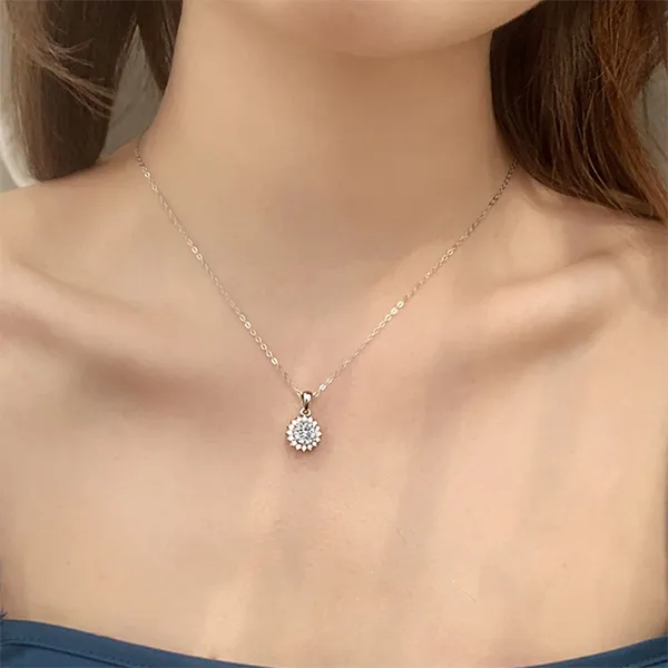 Dây Chuyền Nữ Lili Jewelry Hoa Hướng Dương Luz LILI_099185 Màu Bạc