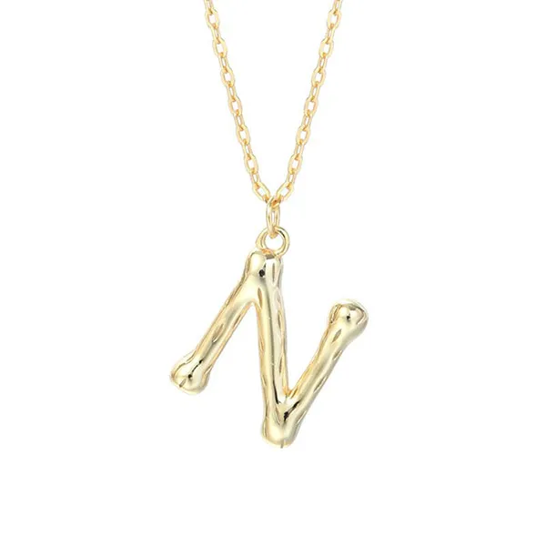 Dây Chuyền Nữ Lili Jewelry Mạ Vàng Chữ Cái LILI_521849 Màu Vàng (Chữ N)