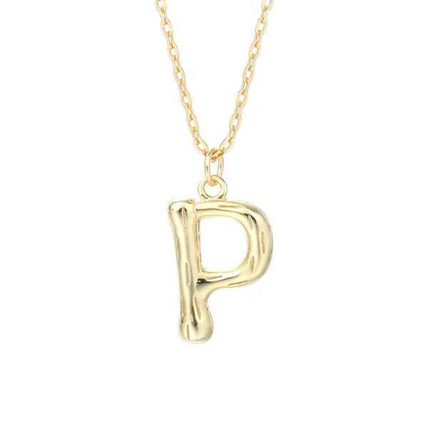 Dây Chuyền Nữ Lili Jewelry Mạ Vàng Chữ Cái LILI_521849 Màu Vàng (Chữ P)