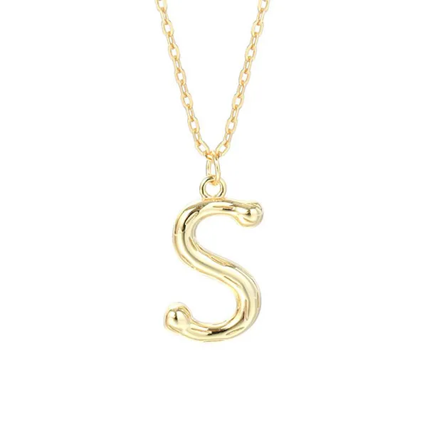 Dây Chuyền Nữ Lili Jewelry Mạ Vàng Chữ Cái LILI_521849 Màu Vàng (Chữ S)