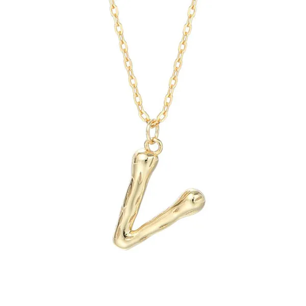 Dây Chuyền Nữ Lili Jewelry Mạ Vàng Chữ Cái LILI_521849 Màu Vàng (Chữ V)