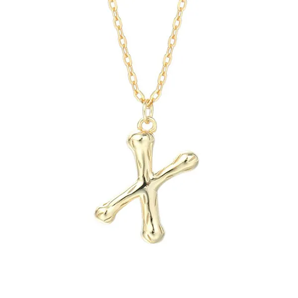 Dây Chuyền Nữ Lili Jewelry Mạ Vàng Chữ Cái LILI_521849 Màu Vàng (Chữ X)