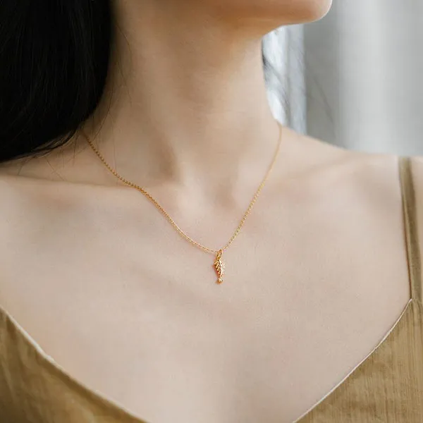 Dây Chuyền Nữ Lili Jewelry Mạ Vàng Đính Đá CZ Cành Ô Liu LILI_938851 Màu Vàng - Trang sức - Vua Hàng Hiệu