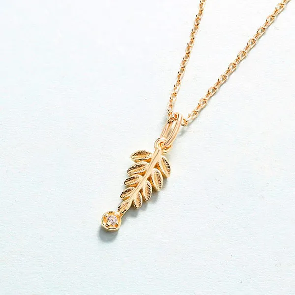 Dây Chuyền Nữ Lili Jewelry Mạ Vàng Đính Đá CZ Cành Ô Liu LILI_938851 Màu Vàng - Trang sức - Vua Hàng Hiệu