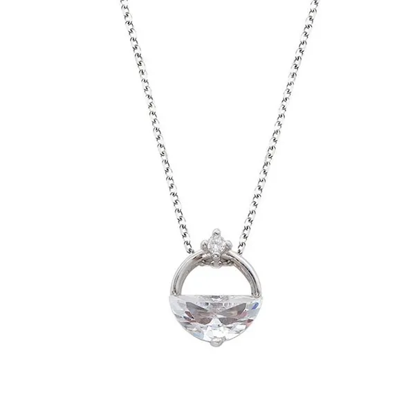 Dây Chuyền Nữ Lili Jewelry Mạ Vàng Đính Đá CZ Hoa Hậu Biển LILI_489314 Màu Bạc