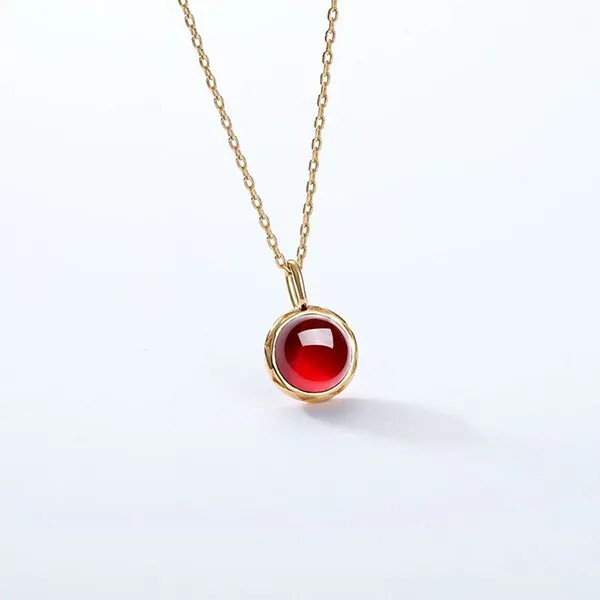 Dây Chuyền Nữ Lili Jewelry Mạ Vàng Đính Đá Garnet Pain LILI_532751 Màu Vàng - Trang sức - Vua Hàng Hiệu