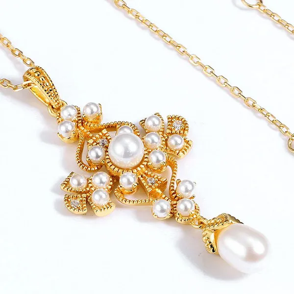 Dây Chuyền Nữ Lili Jewelry Mạ Vàng Đính Ngọc Trai Yeny LILI_482496 Màu Vàng - Trang sức - Vua Hàng Hiệu