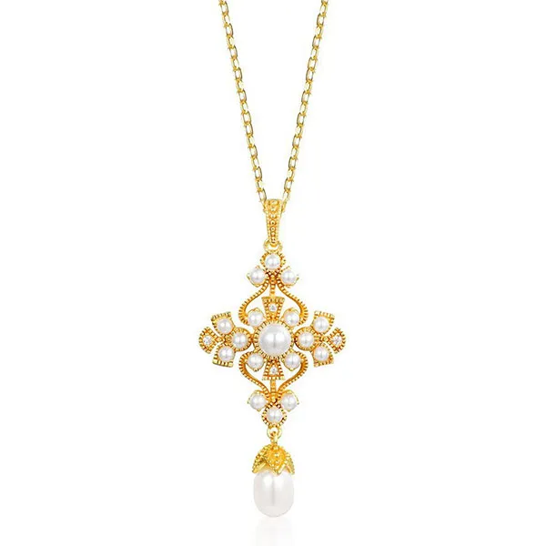 Dây Chuyền Nữ Lili Jewelry Mạ Vàng Đính Ngọc Trai Yeny LILI_482496 Màu Vàng - Trang sức - Vua Hàng Hiệu