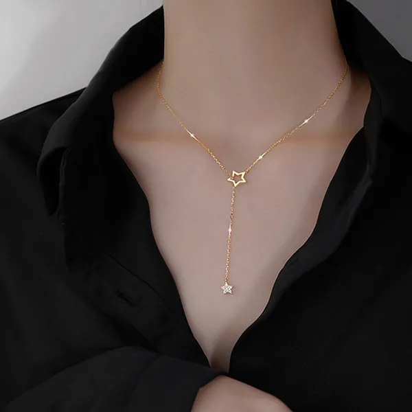 Dây Chuyền Nữ Lili Jewelry Mạ Vàng Hình Ngôi Sao 5 Cánh Star LILI_891538 Màu Vàng