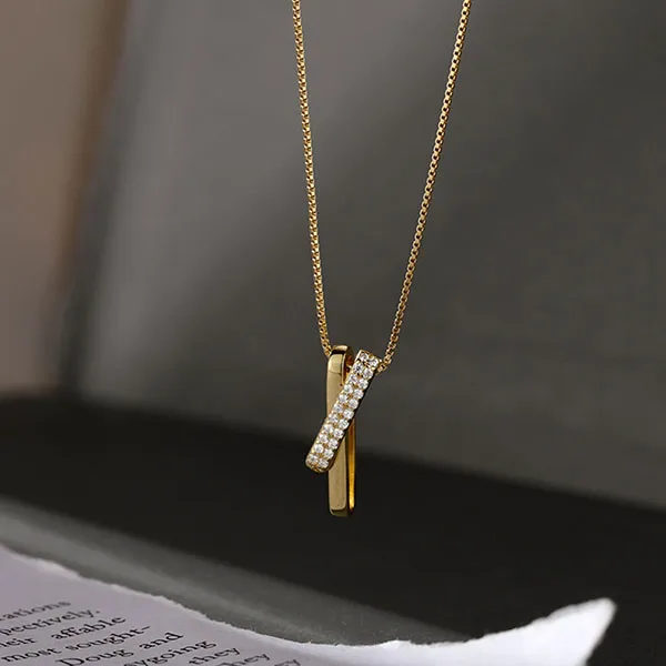 Dây Chuyền Nữ Lili Jewelry Mảnh Nhỏ Đính Đá CZ Hình Trái Tim Cách Điệu Nolan LILI_255281 Màu Vàng Gold - Trang sức - Vua Hàng Hiệu