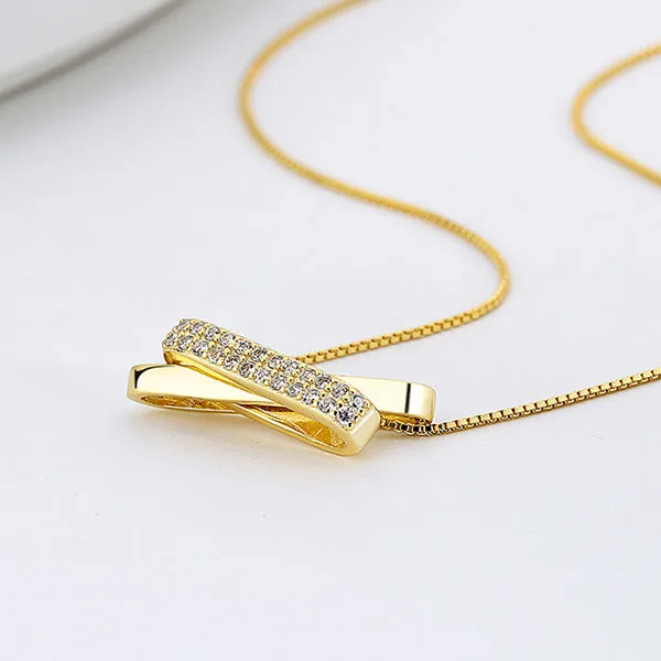 Dây Chuyền Nữ Lili Jewelry Mảnh Nhỏ Đính Đá CZ Hình Trái Tim Cách Điệu Nolan LILI_255281 Màu Vàng Gold - Trang sức - Vua Hàng Hiệu