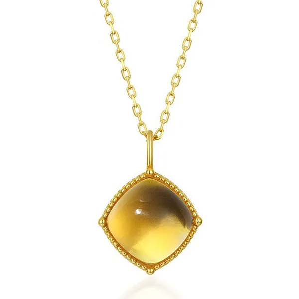 Dây Chuyền Nữ Lili Jewelry Mặt Đá Citrine Lovely Day LILI_597517 Màu Vàng - Trang sức - Vua Hàng Hiệu