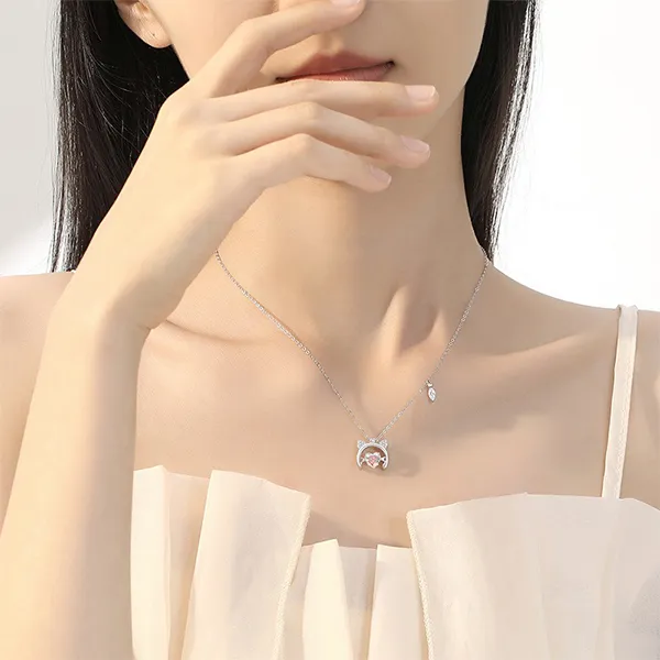 Dây Chuyền Nữ Lili Jewelry Mèo Romina LILI_105236 Màu Bạc