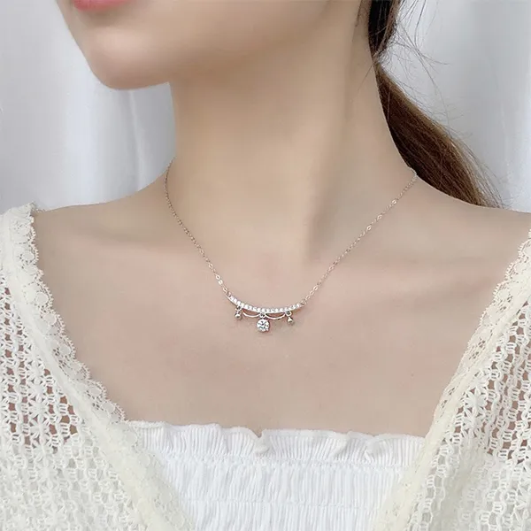Dây Chuyền Nữ Lili Jewelry Moissanite Jazmin LILI_075509 Màu Bạc