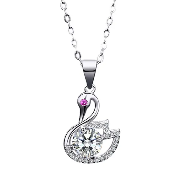 Dây Chuyền Nữ Lili Jewelry Moissanite Thiên Nga LILI_935979 Màu Bạc - Trang sức - Vua Hàng Hiệu