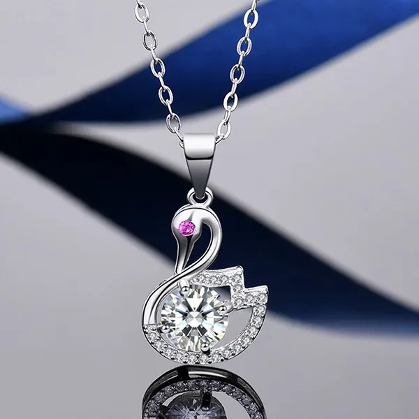 Dây Chuyền Nữ Lili Jewelry Moissanite Thiên Nga LILI_935979 Màu Bạc - Trang sức - Vua Hàng Hiệu
