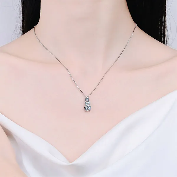 Dây Chuyền Nữ Lili Jewelry Moissanite Tiffany LILI_099164 Màu Bạc