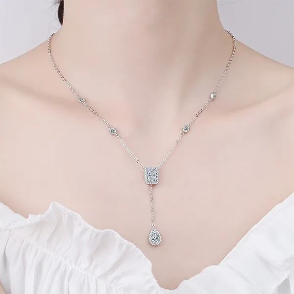 Dây Chuyền Nữ Lili Jewelry Moissanite Winona LILI_099437 Màu Bạc