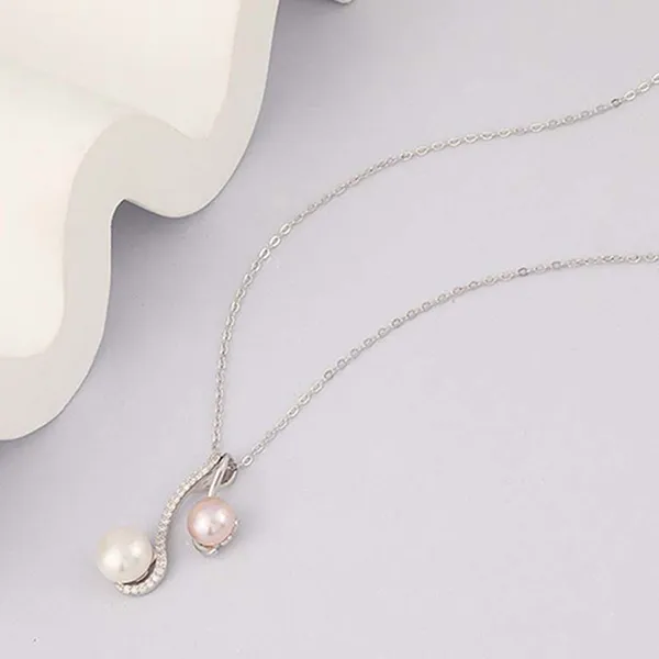 Dây Chuyền Nữ Lili Jewelry Ngọc Trai Hình Chữ S LILI_473261 Màu Bạc