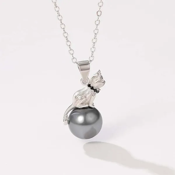 Dây Chuyền Nữ Lili Jewelry Ngọc Trai Mèo Nhỏ LILI_834123 Màu Bạc