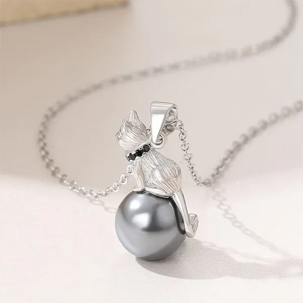 Dây Chuyền Nữ Lili Jewelry Ngọc Trai Mèo Nhỏ LILI_834123 Màu Bạc