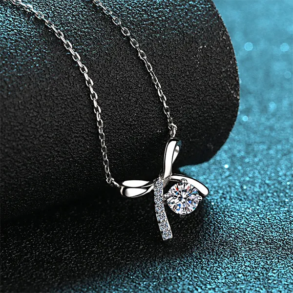 Dây Chuyền Nữ Lili Jewelry Nơ Saanvi LILI_099413 Màu Bạc