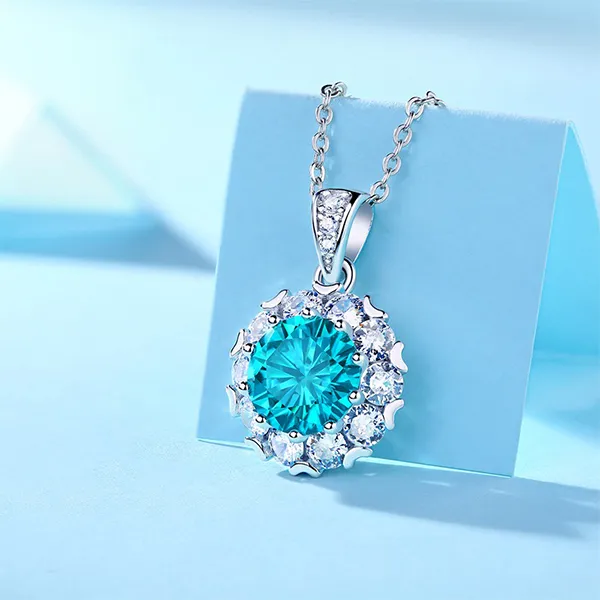 Dây Chuyền Nữ Lili Jewelry Nước Mắt Tiên Cá Moissanite 1 Carat LILI_095256 Màu Bạc