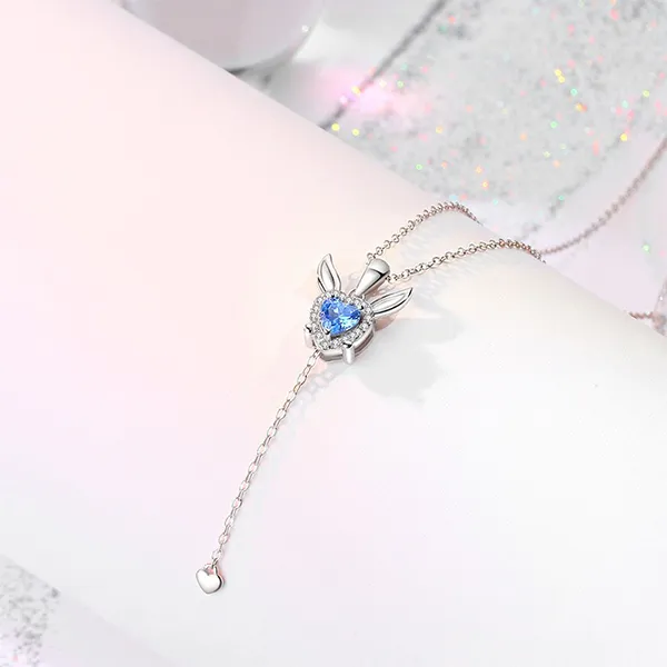 Dây Chuyền Nữ Lili Jewelry Thỏ Dễ Thương Aliza LILI_097694 Màu Bạc Phối Xanh