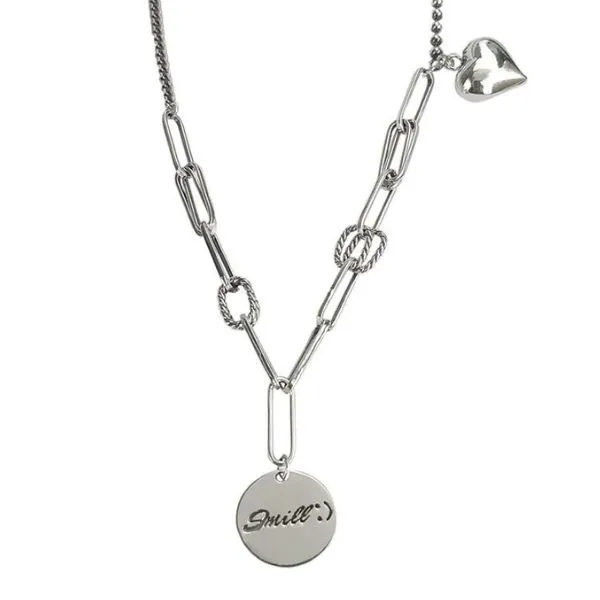 Dây Chuyền Nữ Lili Jewelry Trái Tim Hip Hop Smile LILI_937794 Màu Bạc