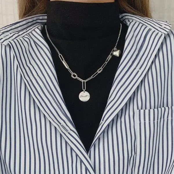 Dây Chuyền Nữ Lili Jewelry Trái Tim Hip Hop Smile LILI_937794 Màu Bạc
