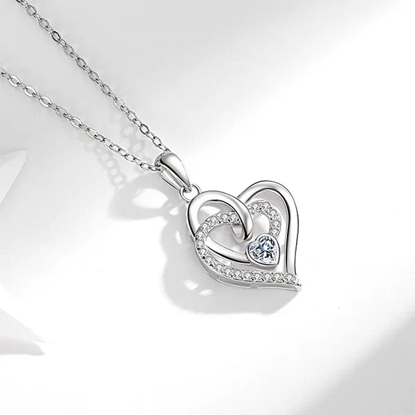 Dây Chuyền Nữ Lili Jewelry Trái Tim Lồng Elodie LILI_105291 Màu Bạc