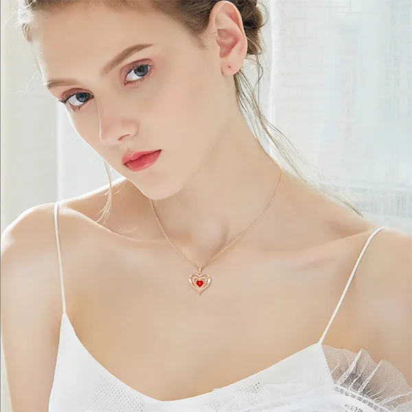 Dây Chuyền Nữ Lili Jewelry Trái Tim Lồng Novalee LILI_098370 Màu Vàng Hồng - Trang sức - Vua Hàng Hiệu