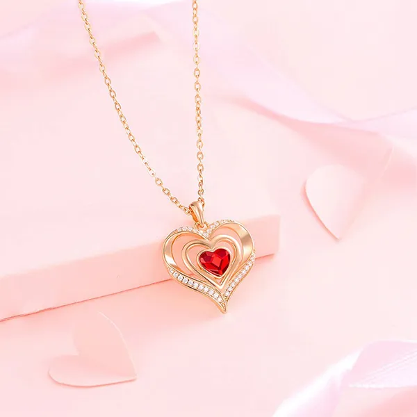 Dây Chuyền Nữ Lili Jewelry Trái Tim Lồng Novalee LILI_098370 Màu Vàng Hồng - Trang sức - Vua Hàng Hiệu