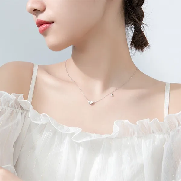 Dây Chuyền Nữ Lili Jewelry Trái Tim Reina LILI_073876 Màu Vàng Trắng