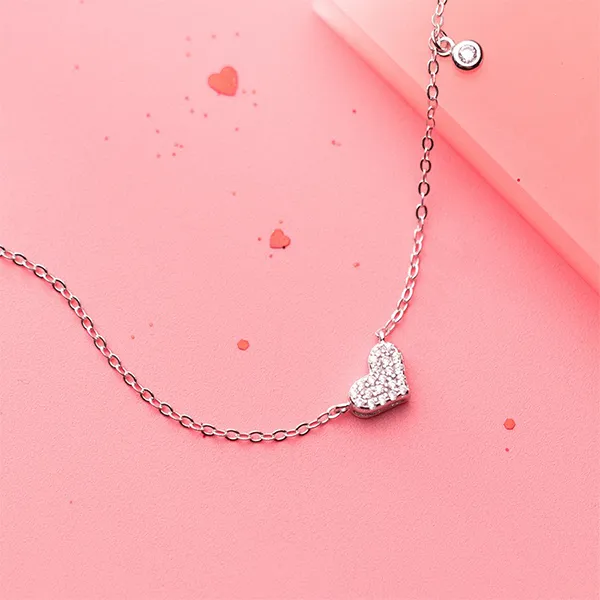 Dây Chuyền Nữ Lili Jewelry Trái Tim Reina LILI_073876 Màu Vàng Trắng
