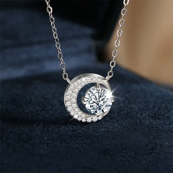 Dây Chuyền Nữ Lili Jewelry Trăng Và Sao Sloane LILI_159798 Màu Bạc