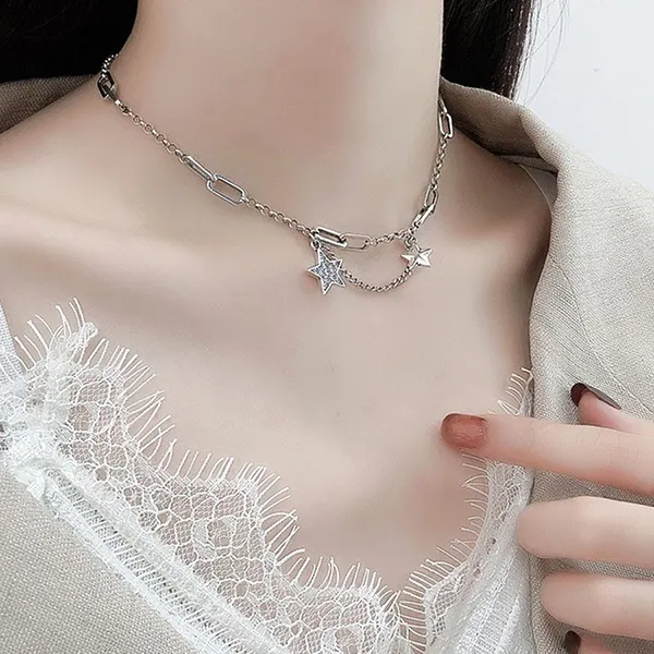 Dây Chuyền Nữ Lili Jewelry Xích Vuông Tròn Super Star LILI_726213 Màu Bạc - Trang sức - Vua Hàng Hiệu