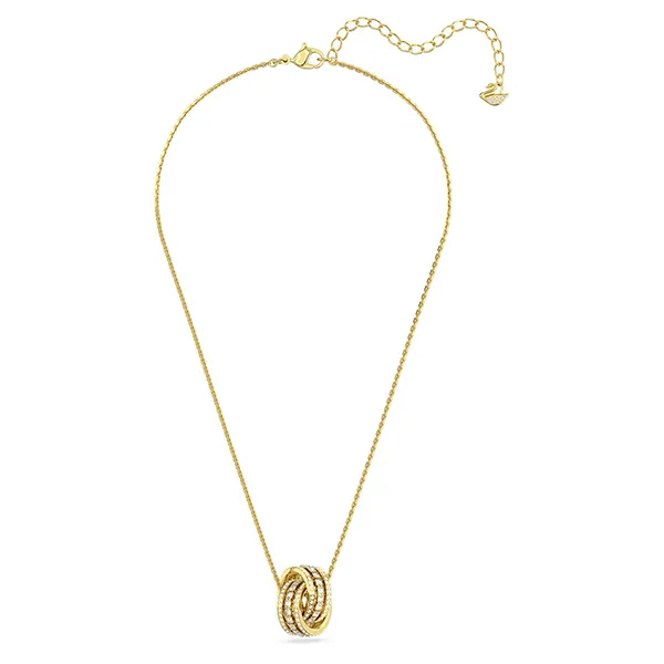 Dây Chuyền Nữ Swarovski Hyperbola Halskette Verflochtene Ringe, Weiß, Goldlegierungsschicht 5646723 Màu Vàng Gold
